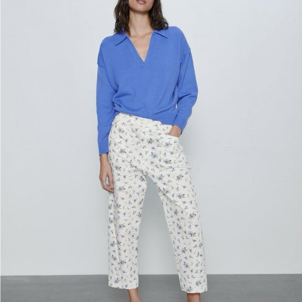 Purple Floral Pants | Cropped Floral Trousers
